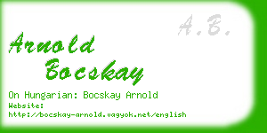 arnold bocskay business card